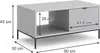 A diagram of a gray coffee table with dimensions indicated by arrows and text. Náhled obrázku produktu