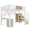 Flieks Etagenbett 140x200cm mit Schreibtisch und Led, Produktbild-Vorschau 7