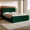 MOTIVENA Santiago Boxspringbett 160x200 Grün Samt (Kronos Produktbild-Vorschau 1