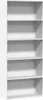 A white, five-shelf bookcase is shown against a white background. Produktbild-Vorschau