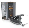 A gray handheld vacuum cleaner is shown next to its packaging, which features an image of bedding. Produktbild-Vorschau