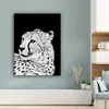 MuchoWow® - Leinwandbilder - Leopard - Weiß - Schwarz, Produktbild-Vorschau 4