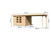 Karibu Gartenhaus Gerätehaus Askola 5 im Set  mit Anbaudach Produktbild-Vorschau 2