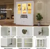 Merax Vitrine élégante en verre avec 2 tiroirs et 4 portes Voir les images du produit 7