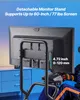 A person is using a racing simulator setup with a monitor mounted on a stand. Voir les images du produit