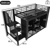 90*200 cm, podkrovná posteľ, 2 zásuvky, otvorená skriňa, Náhľad obrázku produktu 2