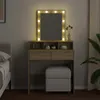 vidaXL Toaletka z oświetleniem LED dąb sonoma 80x41x144,5 Podgląd zdjęcia produktu 3