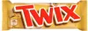A Twix chocolate bar on a yellow background. Podgląd zdjęcia produktu