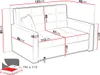 A diagram showing the dimensions of a sofa bed. Náhľad obrázku produktu