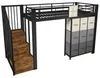 Hochbett  90×200 cm Metall Schwarz, platzsparendes Produktbild-Vorschau 9