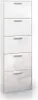 A white shoe cabinet with five drawers, shown from the front. Anteprima dell’immagine prodotto