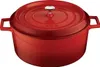LAVA Runder gusseiserner Topf 4,5l, 24 cm, rot mit Deckel Produktbild-Vorschau 1