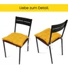 Two chairs with yellow seat cushions are shown from different angles. Produktbild-Vorschau