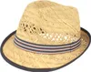 Kinderstrohhut Trilby mit gestreifter Garnitur von Hut Breiter in beige Produktbild-Vorschau