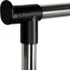A close-up view of a black and silver clothing rack connector. Náhled obrázku produktu