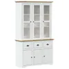 vidaXL Highboard BODO blanc marron 115,5x43x200,5 cm Pin Voir les images du produit 2