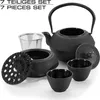 Dimono Gusseisen Teeservice Set Schwarz – 1,3 L Teekanne Produktbild-Vorschau 9