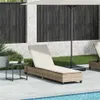 vidaXL Sonnenliege mit Auflagen Beige 55x200x25,5cm Poly Produktbild-Vorschau 2