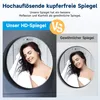 Comparison of an HD mirror versus a regular mirror, showing a woman drying her hair in both. Náhľad obrázku produktu