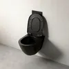 Schwarze randlose Toilettenschüssel, Soft-Close-Sitz, Produktbild-Vorschau 4