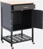 Carrello da cucina in legno di gomma con 2 ripiani, 56cm , Anteprima dell’immagine prodotto 3