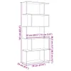 vidaXL Raumteiler-Bücherregal 5 Etagen Betongrau 70x24x161 Produktbild-Vorschau 8