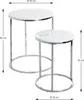 HAKU Beistelltisch Couchtisch 2er Set chrom, weiß - MDF, Produktbild-Vorschau 2