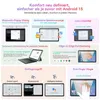 Collage of feature highlights for a tablet, with text descriptions and product mockups. Produktbild-Vorschau
