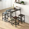 HOMCOM Bartisch-Set Stehtisch mit 4 Barhockern 5-teiliges Produktbild-Vorschau 2