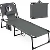 Chaise longue COSTWAY, chaise longue de jardin pliable avec Voir les images du produit 1