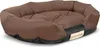 A brown dog bed with a black base and a small tag that says "DOG'S NAME". Anteprima dell’immagine prodotto