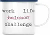 Trendation - Work Life Challange Emaille Tasse mit Spruch Produktbild-Vorschau 1