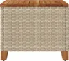 vidaXL Tuintafel Beige, 45x45x37 cm, polyrotan, acaciahout Productafbeelding-voorbeeld 6