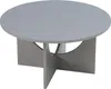 A round, light gray coffee table with a unique cross-shaped base, shown from a slightly elevated angle against a white background. Produktbild-Vorschau