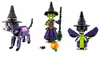 Three LEGO Halloween-themed figures: a witch, a cat, and a dragon, displayed on a white background. Podgląd zdjęcia produktu