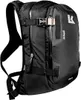 A black backpack shown from the front. Produktbild-Vorschau