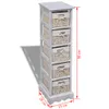 A tall, narrow storage unit with five woven baskets, shown against a white background with a shadow. Náhľad obrázku produktu