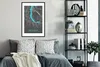 MuchoWow® Gerahmtes Poster Blau - Deutschland - Karte - Produktbild-Vorschau 2