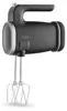 A black and silver hand mixer with beaters attached. Produktbild-Vorschau