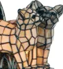 Clayre & Eef Tiffany Tischlampe Katzen 27x18x35 cm Beige Produktbild-Vorschau 2