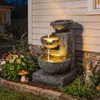 Outsunny Springbrunnen 3-stufig Gartenbrunnen mit LED Produktbild-Vorschau 2