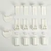 A collection of white plastic components, likely for blinds or shades, arranged on a white background. Produktbild-Vorschau