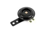 A black electric horn with a metal mounting bracket and two gold terminals, isolated on a white background. Voir les images du produit