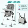 Chaise haute pliante pour jeunes enfants COSTWAY Chaise Voir les images du produit 3