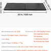 A diagram showing the dimensions of two black pads, with accompanying text detailing product specifications and accessories. Anteprima dell’immagine prodotto