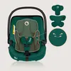 A green baby car seat with accessories and a close-up of ventilation details. Náhľad obrázku produktu