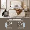 OYAJIA Polsterbett 90x200cm mit LED, Doppelbett mit 2 Produktbild-Vorschau 3