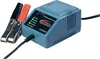 A blue battery charger with red and black clamps is shown against a white background. Produktbild-Vorschau