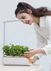 A woman tending to a smart planter with LED grow lights. Produktbild-Vorschau