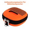 An orange carrying case with a black zipper and a perforated top. Produktbild-Vorschau